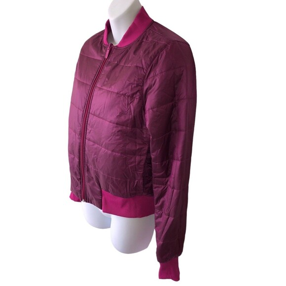 Lululemon Non-Stop Bomber Jacket Womens 6 Pink Reversible Zip Puffer Preowned - Picture 5 of 15